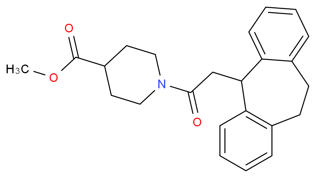 methyl 1-(10,11-dihydro-5H-dibenzo[a,d][7]annulen-5-ylacetyl)-4-piperidinecarboxylate_分子结构_CAS_)