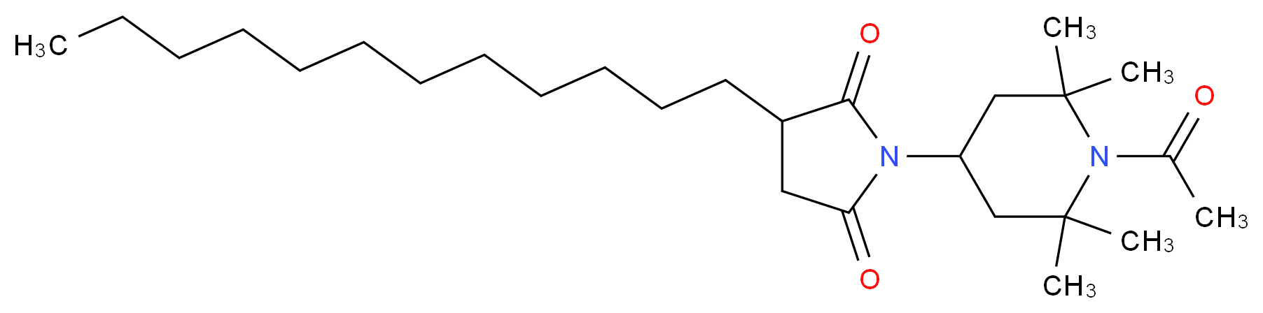 1-(1-acetyl-2,2,6,6-tetramethylpiperidin-4-yl)-3-dodecylpyrrolidine-2,5-dione_分子结构_CAS_106917-31-1