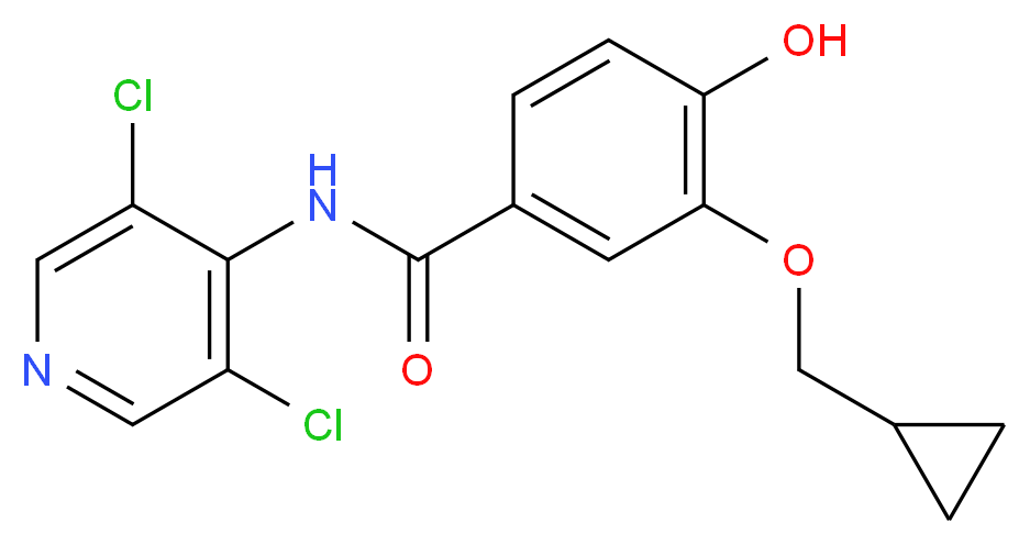 3-(cyclopropylmethoxy)-N-(3,5-dichloropyridin-4-yl)-4-hydroxybenzamide_分子结构_CAS_475271-62-6