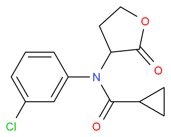 N-(3-chlorophenyl)-N-(2-oxooxolan-3-yl)cyclopropanecarboxamide_分子结构_CAS_69581-33-5