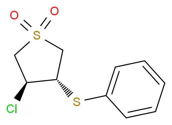 (3S,4S)-3-chloro-4-(phenylsulfanyl)-1λ<sup>6</sup>-thiolane-1,1-dione_分子结构_CAS_15507-87-6