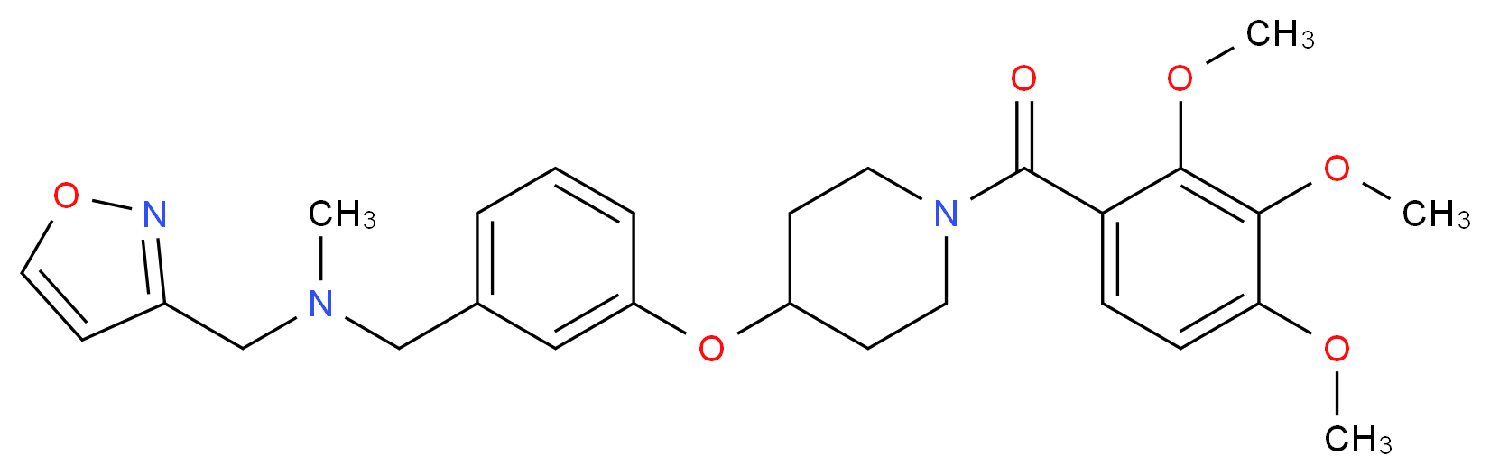 (3-isoxazolylmethyl)methyl(3-{[1-(2,3,4-trimethoxybenzoyl)-4-piperidinyl]oxy}benzyl)amine_分子结构_CAS_)