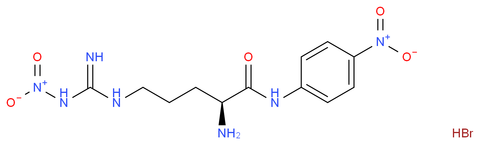 (2S)-2-amino-5-(1-nitrocarbamimidamido)-N-(4-nitrophenyl)pentanamide hydrobromide_分子结构_CAS_85697-89-8