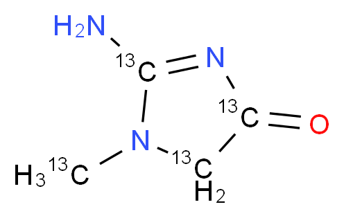 2-amino-1-(<sup>1</sup><sup>3</sup>C)methyl-4,5-dihydro(2,4,5-<sup>1</sup><sup>3</sup>C<sub>3</sub>)-1H-imidazol-4-one_分子结构_CAS_143827-20-7