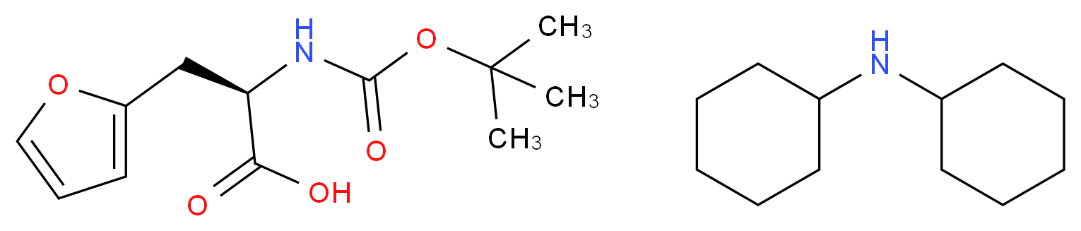 (2R)-2-{[(tert-butoxy)carbonyl]amino}-3-(furan-2-yl)propanoic acid; N-cyclohexylcyclohexanamine_分子结构_CAS_261380-18-1