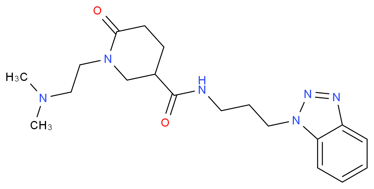 N-[3-(1H-1,2,3-benzotriazol-1-yl)propyl]-1-[2-(dimethylamino)ethyl]-6-oxo-3-piperidinecarboxamide_分子结构_CAS_)