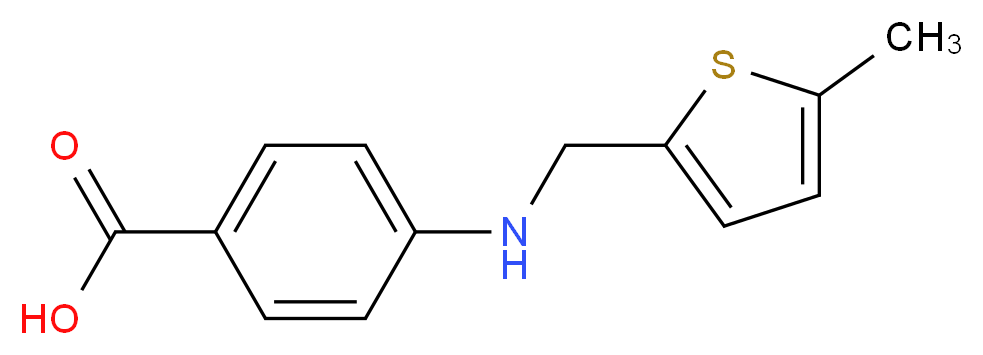 4-{[(5-methylthiophen-2-yl)methyl]amino}benzoic acid_分子结构_CAS_805994-90-5
