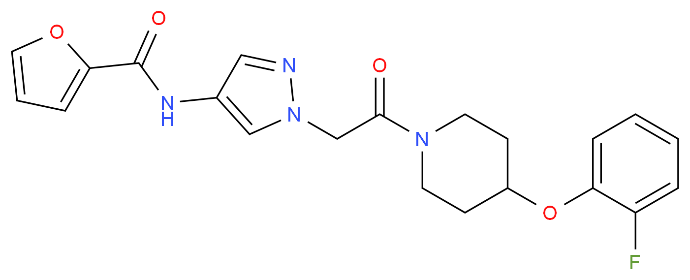 N-(1-{2-[4-(2-fluorophenoxy)-1-piperidinyl]-2-oxoethyl}-1H-pyrazol-4-yl)-2-furamide_分子结构_CAS_)