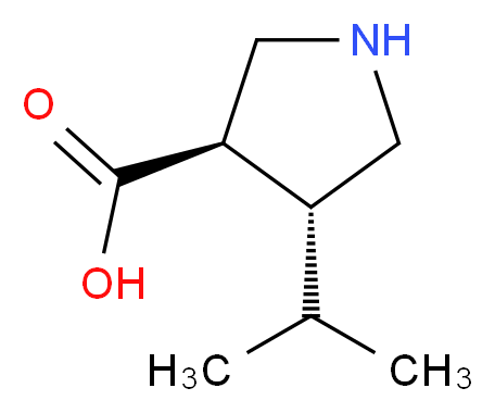 (3R,4R)-4-(propan-2-yl)pyrrolidine-3-carboxylic acid_分子结构_CAS_261896-36-0