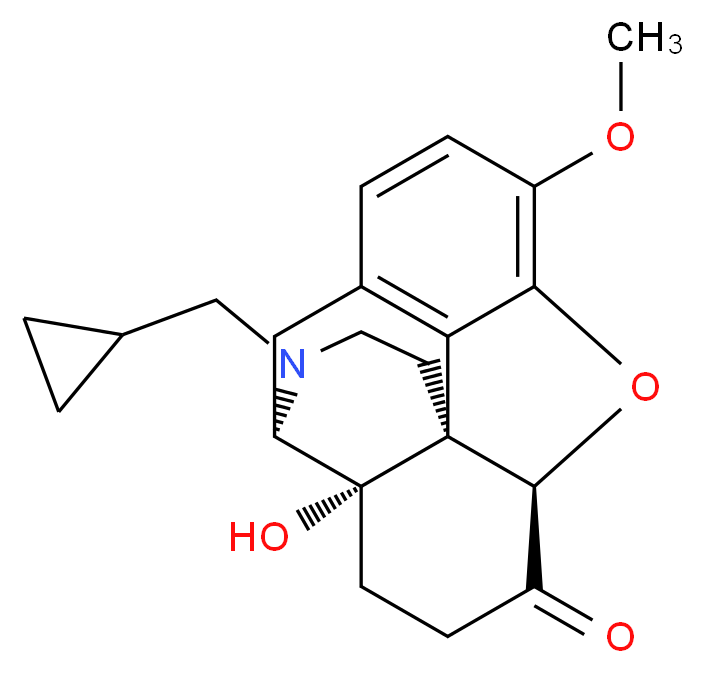 (1S,5R,13R,17S)-4-(cyclopropylmethyl)-17-hydroxy-10-methoxy-12-oxa-4-azapentacyclo[9.6.1.0<sup>1</sup>,<sup>1</sup><sup>3</sup>.0<sup>5</sup>,<sup>1</sup><sup>7</sup>.0<sup>7</sup>,<sup>1</sup><sup>8</sup>]octadeca-7(18),8,10-trien-14-one_分子结构_CAS_16617-07-5