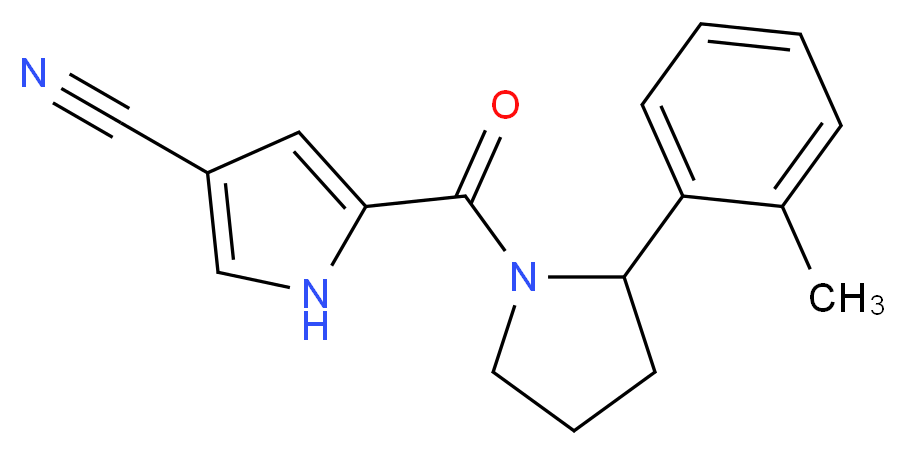 5-{[2-(2-methylphenyl)pyrrolidin-1-yl]carbonyl}-1H-pyrrole-3-carbonitrile_分子结构_CAS_)