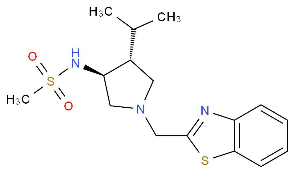 N-[(3S*,4R*)-1-(1,3-benzothiazol-2-ylmethyl)-4-isopropylpyrrolidin-3-yl]methanesulfonamide_分子结构_CAS_)
