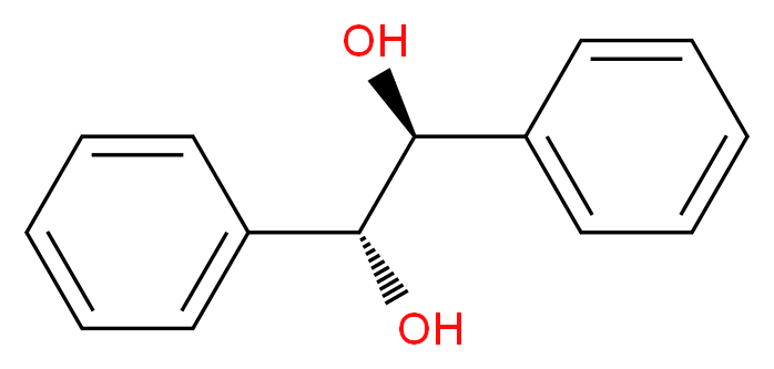 (1R,2S)-1,2-diphenylethane-1,2-diol_分子结构_CAS_579-43-1