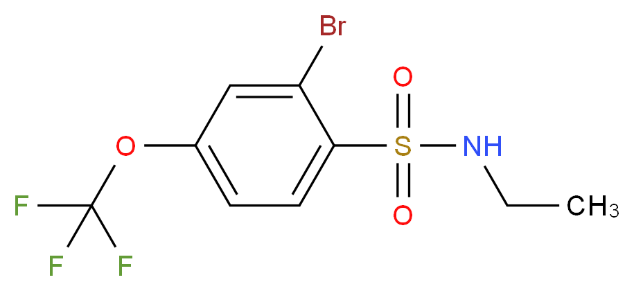 2-bromo-N-ethyl-4-(trifluoromethoxy)benzene-1-sulfonamide_分子结构_CAS_957062-74-7