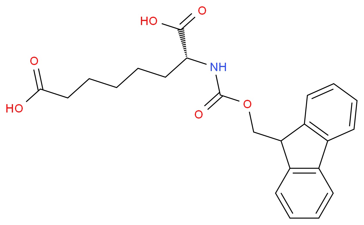 (2R)-2-{[(9H-fluoren-9-ylmethoxy)carbonyl]amino}octanedioic acid_分子结构_CAS_218457-78-4