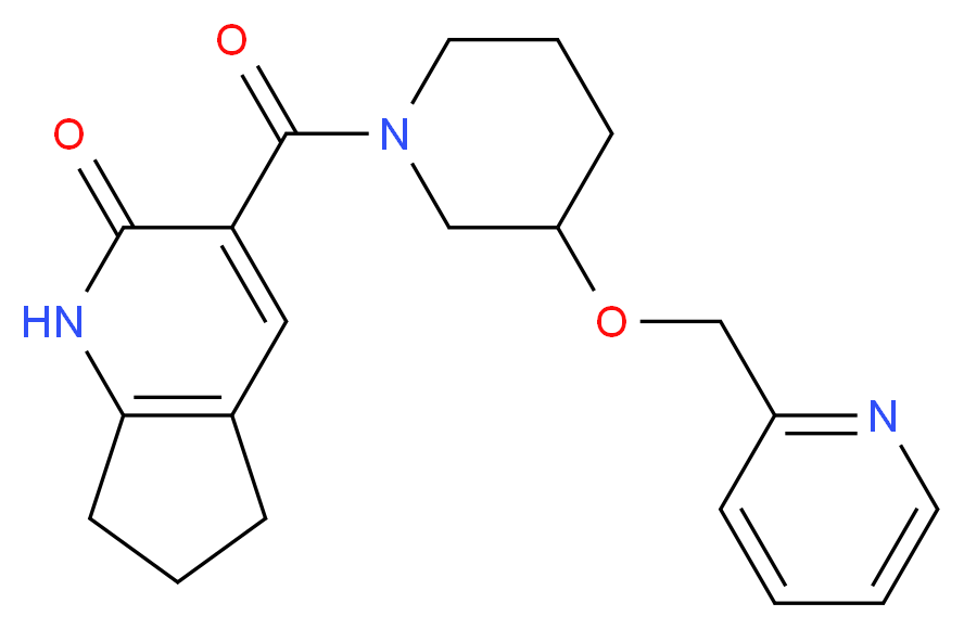 3-{[3-(pyridin-2-ylmethoxy)piperidin-1-yl]carbonyl}-1,5,6,7-tetrahydro-2H-cyclopenta[b]pyridin-2-one_分子结构_CAS_)