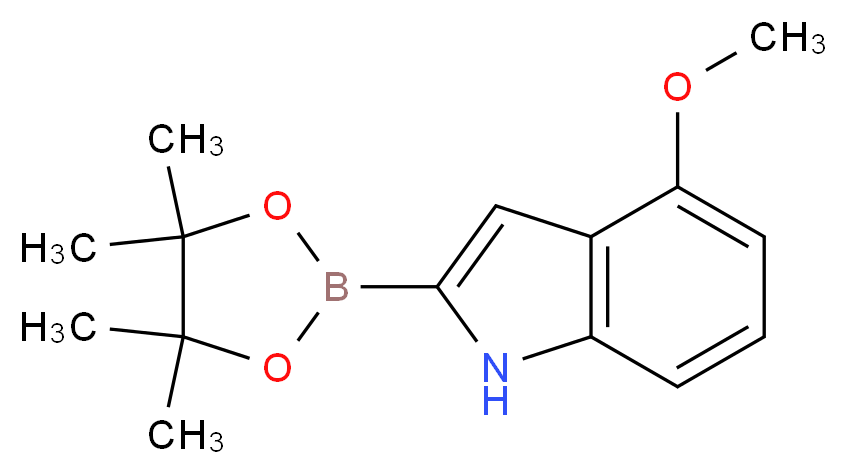 4-Methoxy-2-(4,4,5,5-tetramethyl-1,3,2-dioxaborolan-2-yl)-1H-indole_分子结构_CAS_1072811-21-2)