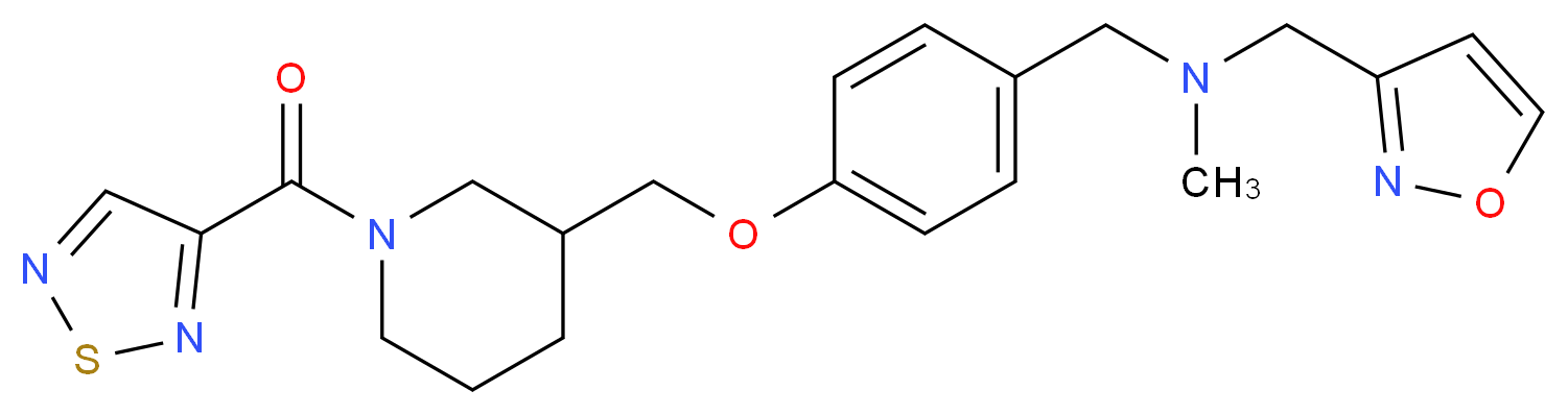 (3-isoxazolylmethyl)methyl(4-{[1-(1,2,5-thiadiazol-3-ylcarbonyl)-3-piperidinyl]methoxy}benzyl)amine_分子结构_CAS_)