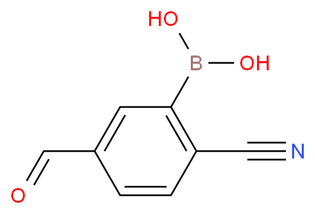 (2-CYANO-5-FORMYLPHENYL)BORONIC ACID_分子结构_CAS_918413-80-6)