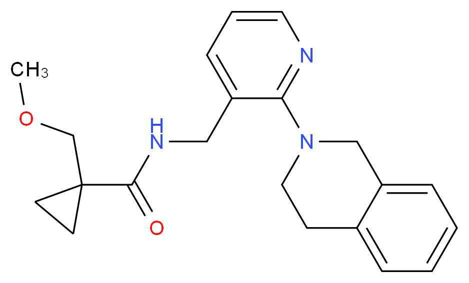 N-{[2-(3,4-dihydroisoquinolin-2(1H)-yl)pyridin-3-yl]methyl}-1-(methoxymethyl)cyclopropanecarboxamide_分子结构_CAS_)