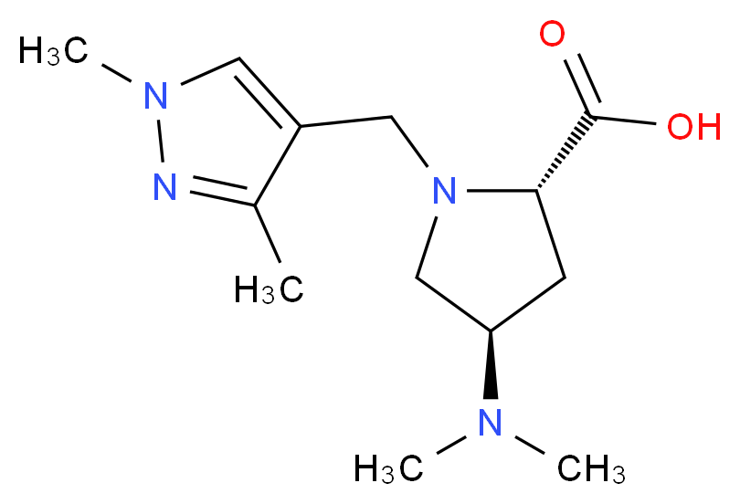 (4R)-4-(dimethylamino)-1-[(1,3-dimethyl-1H-pyrazol-4-yl)methyl]-L-proline_分子结构_CAS_)