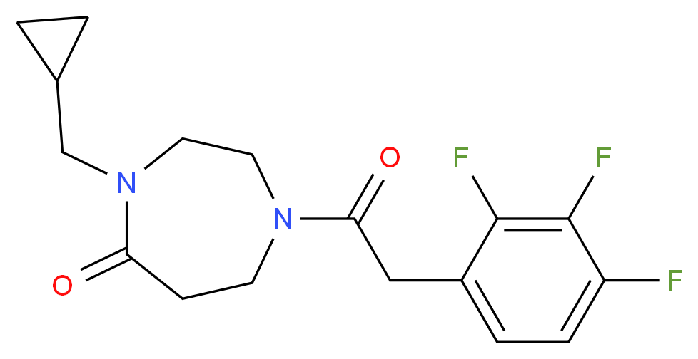 4-(cyclopropylmethyl)-1-[(2,3,4-trifluorophenyl)acetyl]-1,4-diazepan-5-one_分子结构_CAS_)