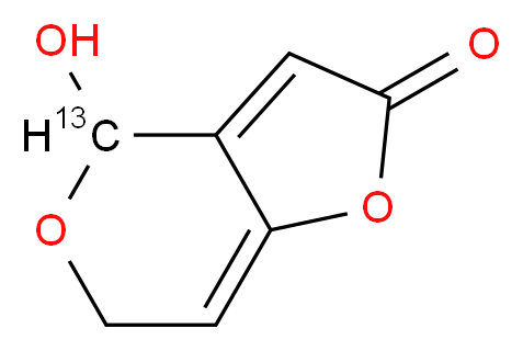 4-hydroxy(4-<sup>1</sup><sup>3</sup>C)-2H,4H,6H-furo[3,2-c]pyran-2-one_分子结构_CAS_748133-69-9