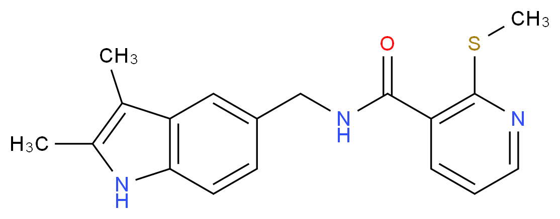 N-[(2,3-dimethyl-1H-indol-5-yl)methyl]-2-(methylthio)nicotinamide_分子结构_CAS_)