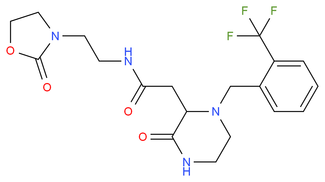 N-[2-(2-oxo-1,3-oxazolidin-3-yl)ethyl]-2-{3-oxo-1-[2-(trifluoromethyl)benzyl]-2-piperazinyl}acetamide_分子结构_CAS_)