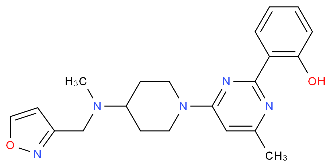 2-(4-{4-[(isoxazol-3-ylmethyl)(methyl)amino]piperidin-1-yl}-6-methylpyrimidin-2-yl)phenol_分子结构_CAS_)