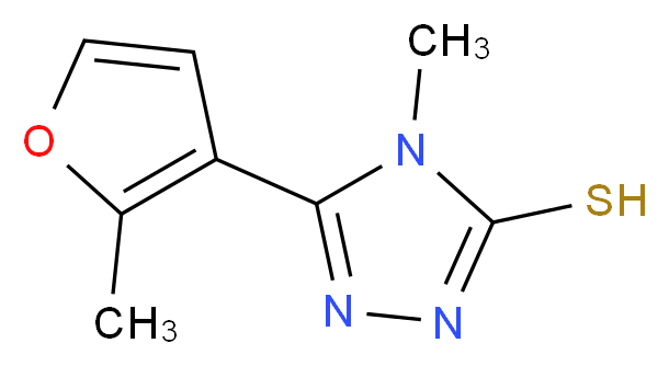 4-Methyl-5-(2-methyl-3-furyl)-4H-1,2,4-triazole-3-thiol_分子结构_CAS_725218-31-5)