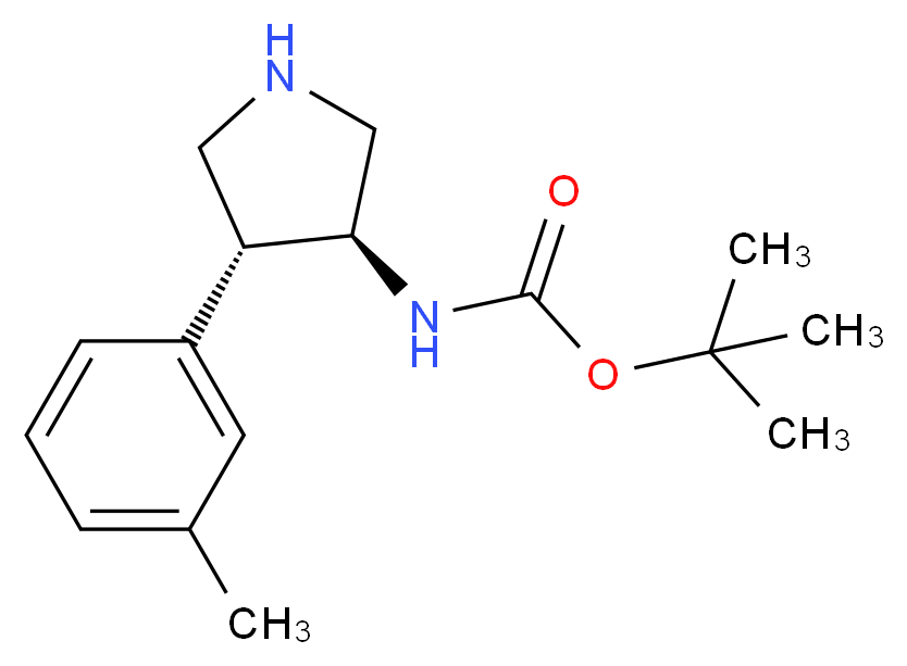 tert-butyl (3S,4R)-4-m-tolylpyrrolidin-3-ylcarbamate_分子结构_CAS_1260617-63-7)