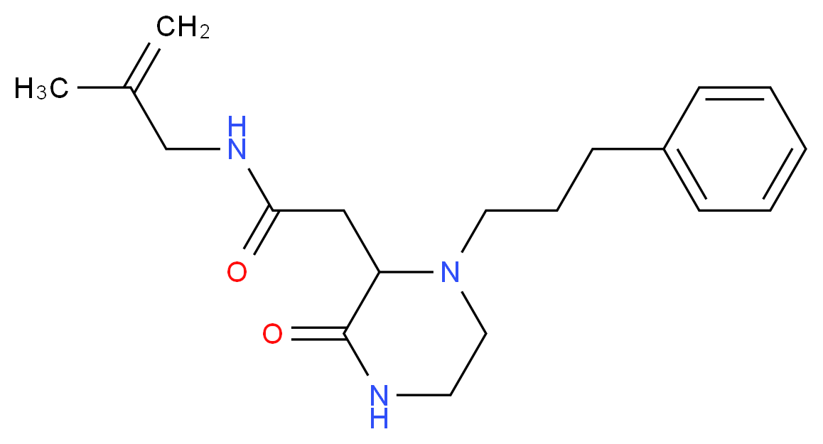 N-(2-methyl-2-propen-1-yl)-2-[3-oxo-1-(3-phenylpropyl)-2-piperazinyl]acetamide_分子结构_CAS_)