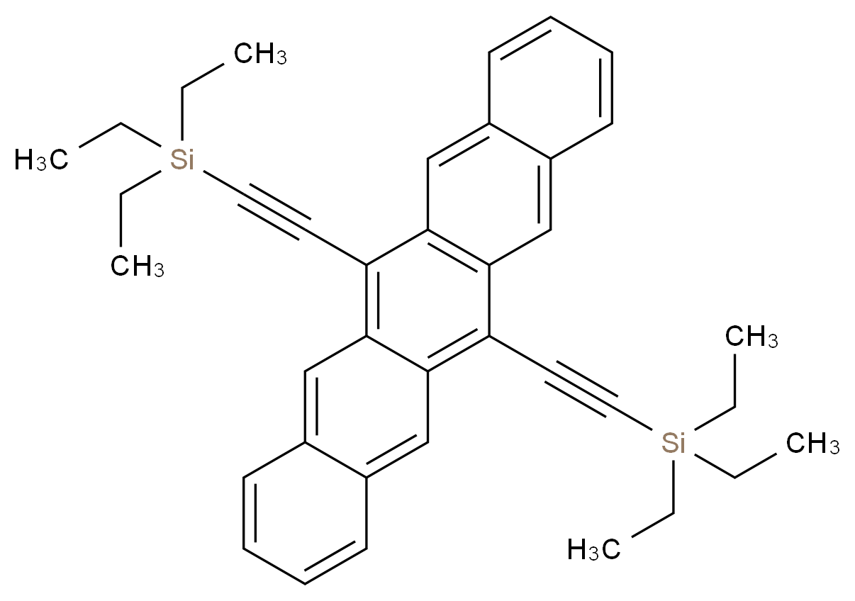 triethyl(2-{13-[2-(triethylsilyl)ethynyl]pentacen-6-yl}ethynyl)silane_分子结构_CAS_398128-81-9