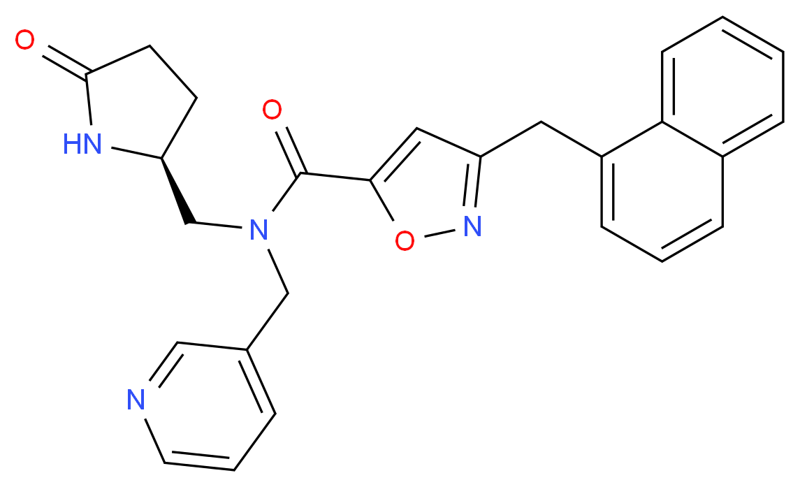 3-(1-naphthylmethyl)-N-{[(2S)-5-oxo-2-pyrrolidinyl]methyl}-N-(3-pyridinylmethyl)-5-isoxazolecarboxamide_分子结构_CAS_)