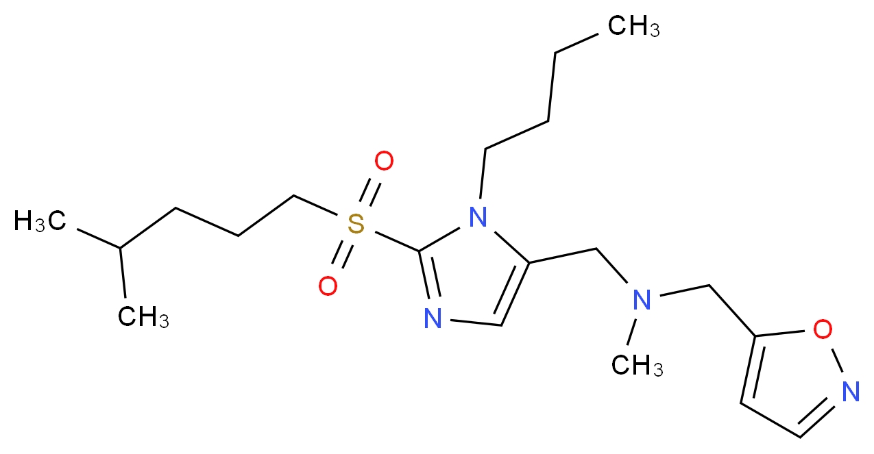 ({1-butyl-2-[(4-methylpentyl)sulfonyl]-1H-imidazol-5-yl}methyl)(5-isoxazolylmethyl)methylamine_分子结构_CAS_)