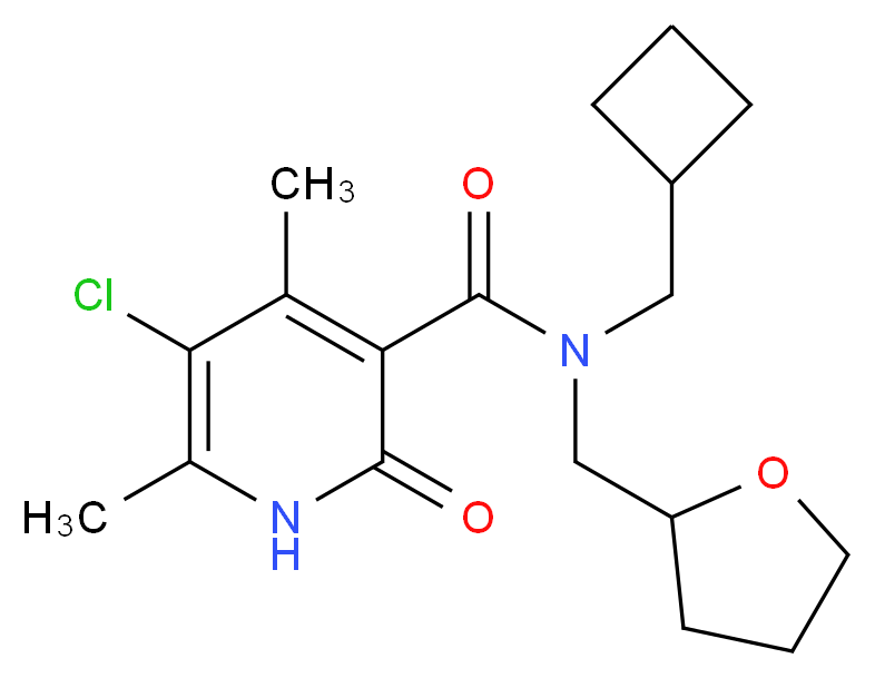 5-chloro-N-(cyclobutylmethyl)-4,6-dimethyl-2-oxo-N-(tetrahydrofuran-2-ylmethyl)-1,2-dihydropyridine-3-carboxamide_分子结构_CAS_)