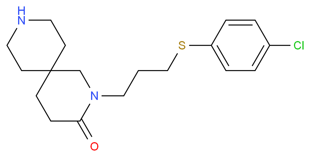 2-{3-[(4-chlorophenyl)thio]propyl}-2,9-diazaspiro[5.5]undecan-3-one_分子结构_CAS_)
