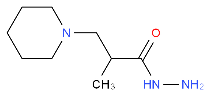 2-Methyl-3-piperidin-1-ylpropanohydrazide_分子结构_CAS_155219-10-6)