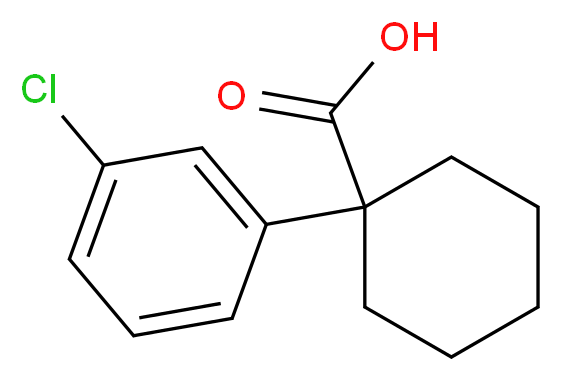 1-(3-chlorophenyl)cyclohexanecarboxylic acid_分子结构_CAS_610791-40-7)