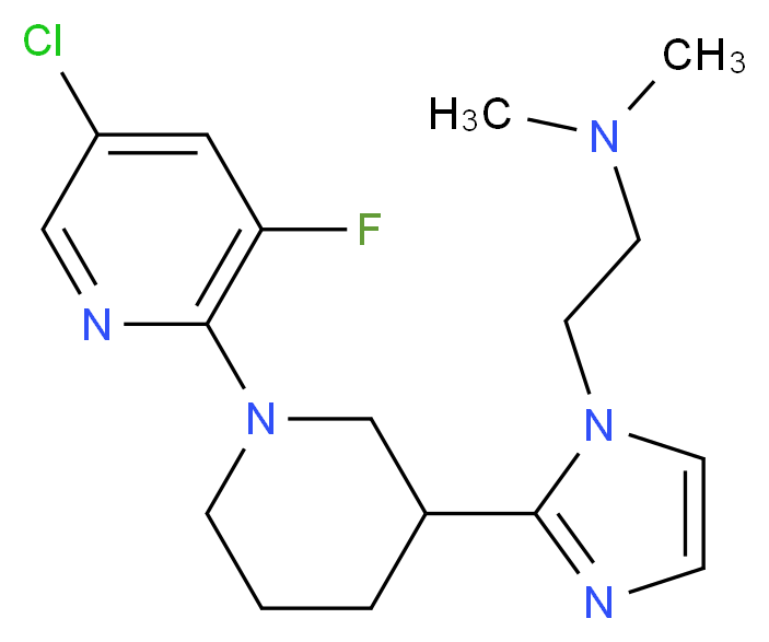 (2-{2-[1-(5-chloro-3-fluoro-2-pyridinyl)-3-piperidinyl]-1H-imidazol-1-yl}ethyl)dimethylamine_分子结构_CAS_)
