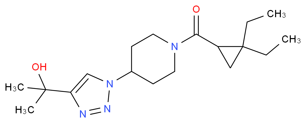 2-(1-{1-[(2,2-diethylcyclopropyl)carbonyl]piperidin-4-yl}-1H-1,2,3-triazol-4-yl)propan-2-ol_分子结构_CAS_)