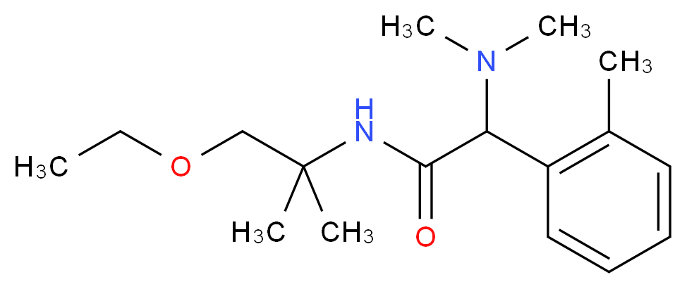 2-(dimethylamino)-N-(2-ethoxy-1,1-dimethylethyl)-2-(2-methylphenyl)acetamide_分子结构_CAS_)