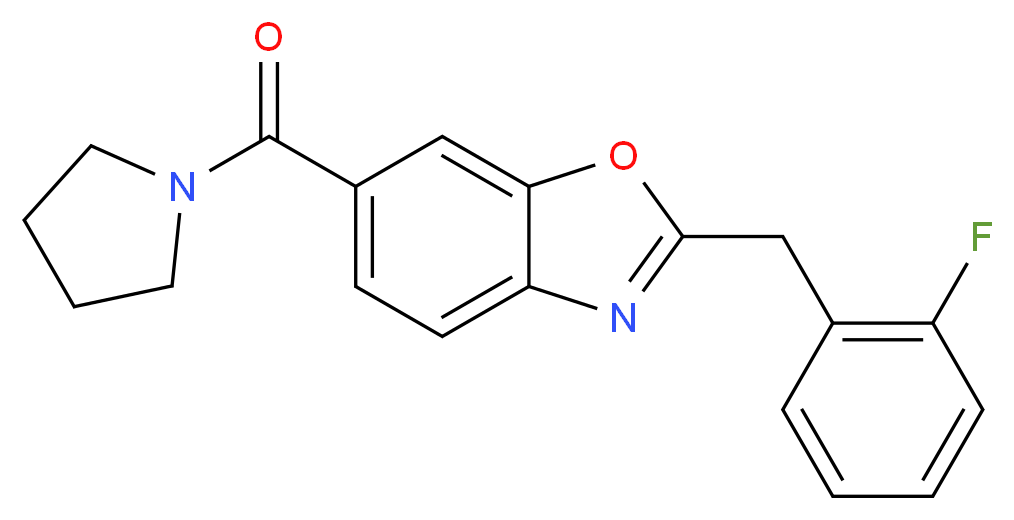 2-(2-fluorobenzyl)-6-(1-pyrrolidinylcarbonyl)-1,3-benzoxazole_分子结构_CAS_)