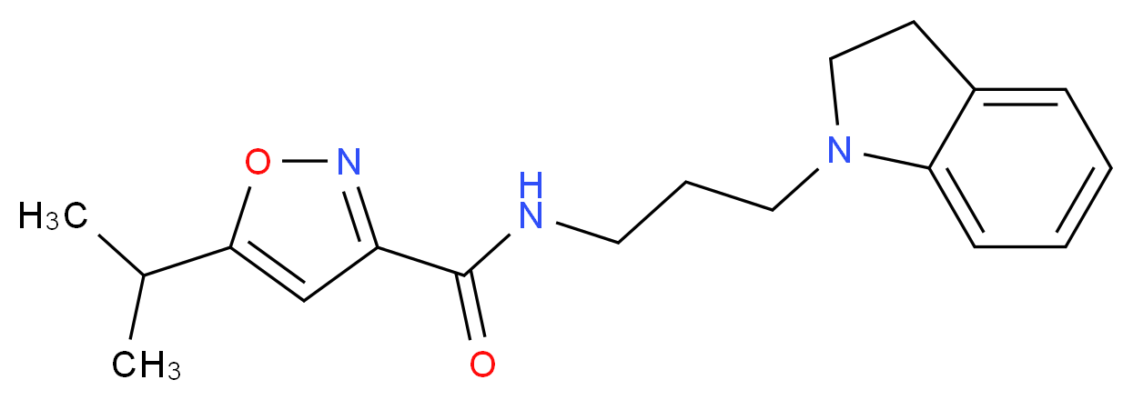 N-[3-(2,3-dihydro-1H-indol-1-yl)propyl]-5-isopropyl-3-isoxazolecarboxamide_分子结构_CAS_)