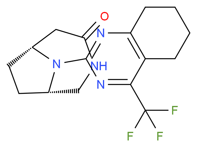 (1S*,6R*)-9-[4-(trifluoromethyl)-5,6,7,8-tetrahydroquinazolin-2-yl]-3,9-diazabicyclo[4.2.1]nonan-4-one_分子结构_CAS_)