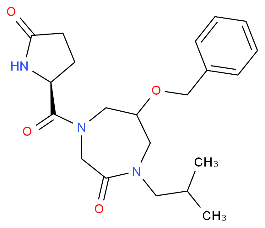 6-(benzyloxy)-1-isobutyl-4-{[(2S)-5-oxo-2-pyrrolidinyl]carbonyl}-1,4-diazepan-2-one_分子结构_CAS_)
