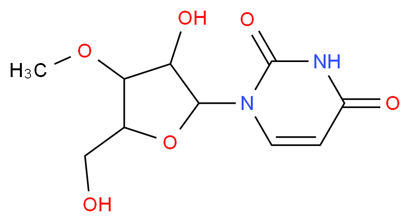 1-[3-hydroxy-5-(hydroxymethyl)-4-methoxyoxolan-2-yl]-1,2,3,4-tetrahydropyrimidine-2,4-dione_分子结构_CAS_6038-59-1