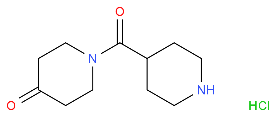 1-(piperidine-4-carbonyl)piperidin-4-one hydrochloride_分子结构_CAS_1189684-40-9