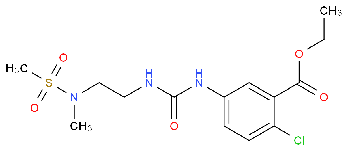 ethyl 2-chloro-5-{[({2-[methyl(methylsulfonyl)amino]ethyl}amino)carbonyl]amino}benzoate_分子结构_CAS_)